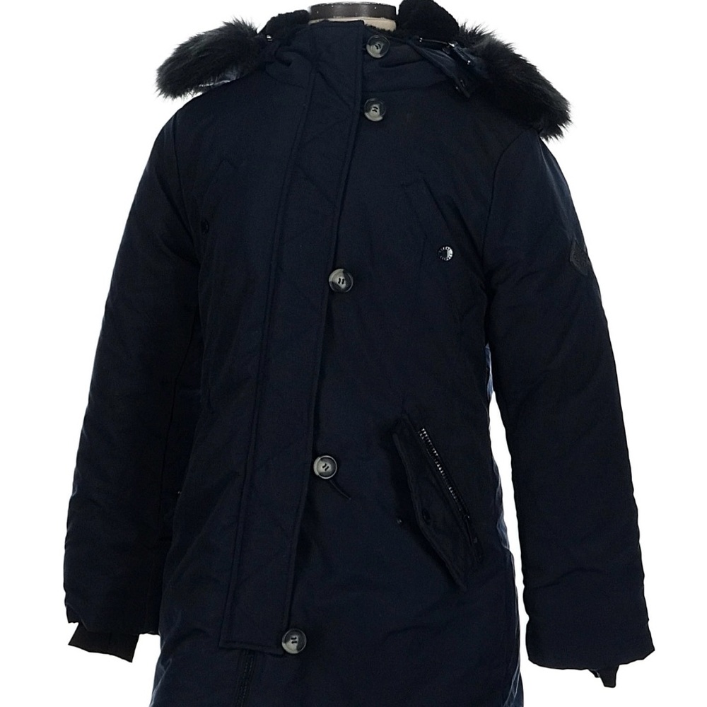 Steve Madden Black Coat with Fur Trim